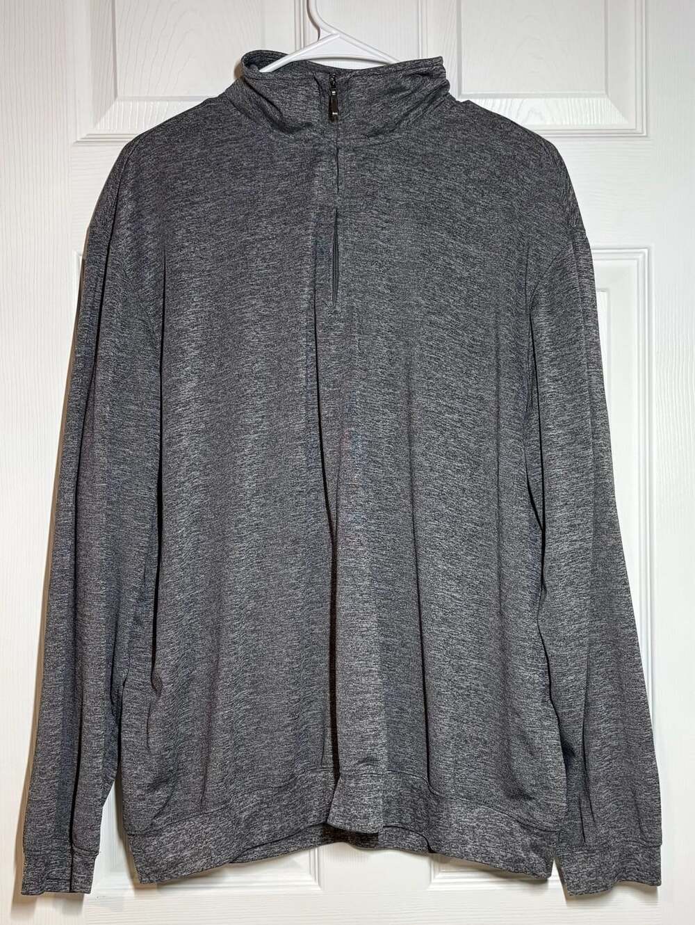 Haggar Clothing Co. Men's Gray Heather 1/4 Quarter Zip Pullover Sweatshirt XL/EG